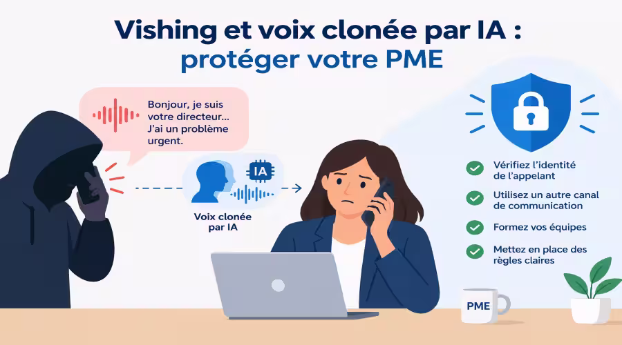 Vishing et voix clonée par IA : protéger votre PME